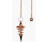 Metal spiral pendulum for Reiki divination and spiritual healing, cone 25,4 mm, rose gold
