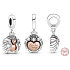 Charm Sterling silver 925 Ladybug and heart, animal bracelet pendant