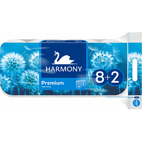 Harmony Premium 3-ply toilet paper, 8+2 rolls, roll 17.5 m