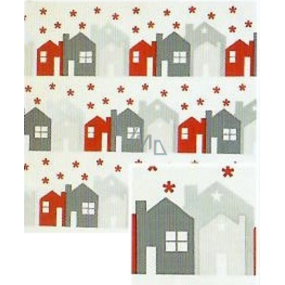 Nekupto Christmas gift wrapping paper 70 x 500 cm White, red-grey houses