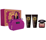 Versace Crystal Noir eau de toilette 90 ml + body lotion 100 ml + shower gel 100 ml + handbag, gift set for women