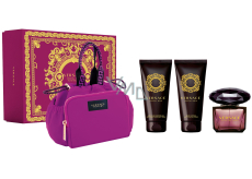 Versace Crystal Noir eau de toilette 90 ml + body lotion 100 ml + shower gel 100 ml + handbag, gift set for women