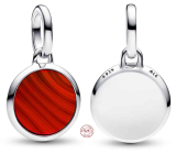 Charm Sterling Silver 925 Mini Locket Red Imitation Agate, Bracelet Pendant Symbol