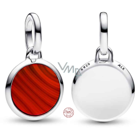 Charm Sterling Silver 925 Mini Locket Red Imitation Agate, Bracelet Pendant Symbol