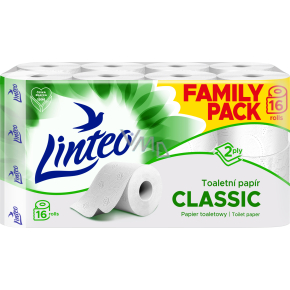 Linteo Classic toilet paper 2-ply, 16 rolls, 15m roll