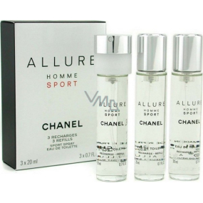 Chanel Allure Homme Sport Eau de Toilette Refills 3 x 20 ml