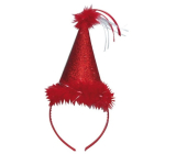 Red hat with a feather, headband
