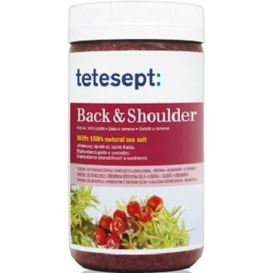 Tetesept Back & Shoulder Back and Shoulder Muscles Libavka + Juniper + Coriander 100% Sea Salt 900 g
