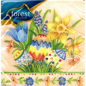 Forest Flowers + eggs Easter napkins 33 x 33 cm 1 layer 20 pieces