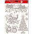 Window foil without glue with silver glitter tree 42 x 30 cm