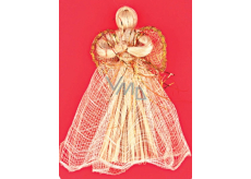 Angel gold decor with wavy skirt 17 cm