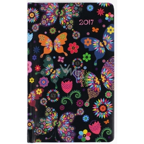 Albi Pocket diary weekly Colorful butterflies 9.5 cm × 15.5 cm × 1.1 cm