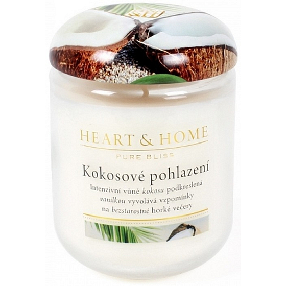 Heart & Home Coconut caress Soy scented candle medium burns up to 30 hours 110 g
