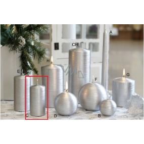 Lima Alfa candle silver cylinder 50 x 100 mm 1 piece