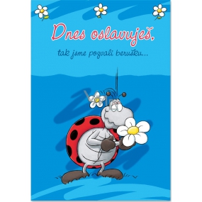 Ditipo Playing birthday card Today you celebrate Crayons Ladybug 224 x 157 mm