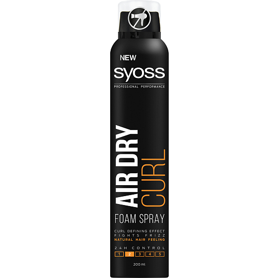 Syoss Air Dry Curl 24 strong fixation foam for curly hair spray 200 ml