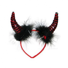 Devil horns with feathers and sequins tiara