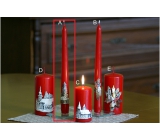 Lima Relief winter tree candle red cone 22 x 250 mm 1 piece