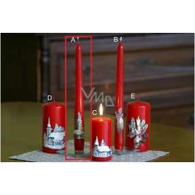 Lima Relief winter tree candle red cone 22 x 250 mm 1 piece