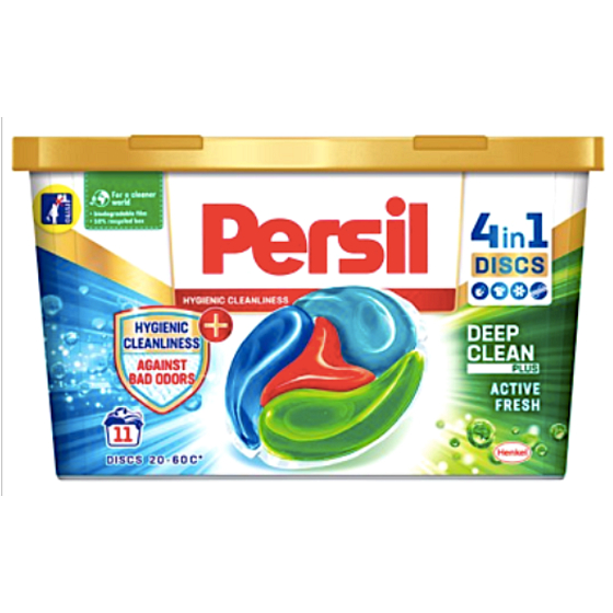 Persil Discs 4in1 laundry capsules, suitable for all types of laundry including sportswear, box of 11 doses 275 g