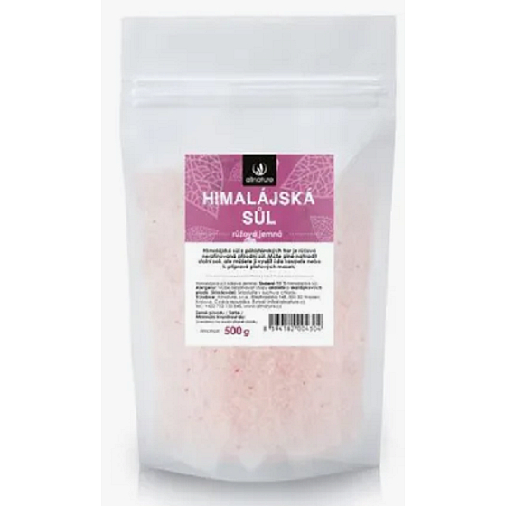 Allnature Himalayan salt contains iron, vitamins, minerals 500 g