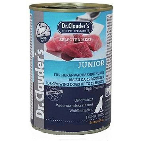 Dr. Clauders Junior Beef, chicken, pork complete super premium food for puppies 100% meat 400 g