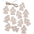 Angel wooden hanging silver 3 cm 12 pieces