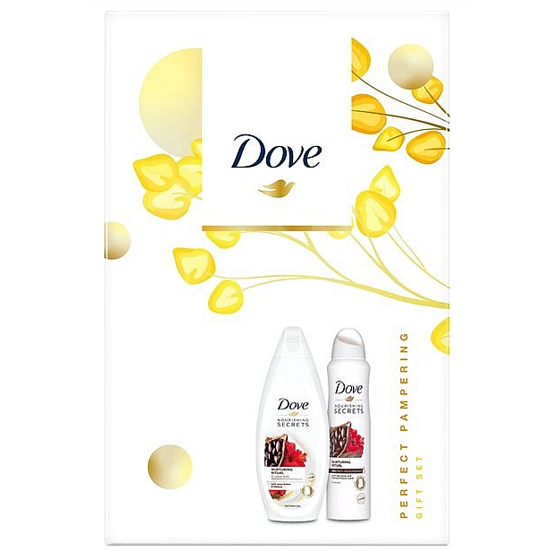 Dove Nourishing Secrets Nourishing African Ritual Cocoa & Hibiscus Shower Gel 250 ml + antiperspirant deodorant spray 150 ml, cosmetic set