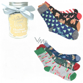 Epee Christmas socks in a glass bottle with an ear for men mix of motifs 1 pair, gift box