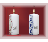 Lima Jubilee 50 years candle silver stripe with silver decoration cylinder 70 x 150 mm 1 piece