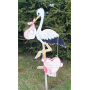Wooden stork blue 35 x 45 cm