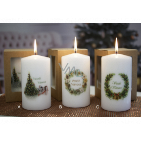 Lima Christmas card Merry Christmas candle cylinder 80 x 150 mm 1 piece
