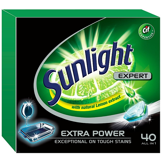 Sunlight All in 1 Expert Extra Power Regular Dishwasher Tablets 40 pcs
