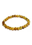 Tiger's eye gold bracelet elastic natural stone, ball 6 mm / 16-17 cm, stone of the sun and earth, brings luck and wealth