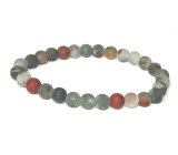 Heliotrope / Bloodstone matt bracelet elastic natural stone, ball 6 mm / 16 -17 cm, stone of courage