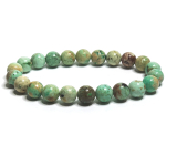 Turquoise Peru bracelet elastic natural stone, ball 8 mm / 16-17 cm, bristle stone, talisman of travelers and animal lovers