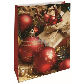 Nekupto Gift paper bag 32,5 x 26 x 13 cm Christmas red ornaments