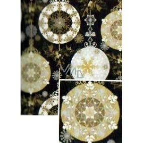 Nekupto Christmas gift wrapping paper 70 x 1000 cm Black gold, silver ornaments