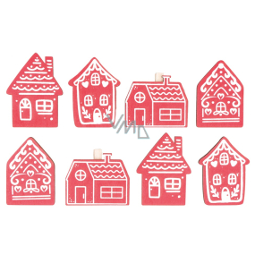 Wooden houses on pegs 6 cm 8 pieces