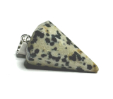 Jasper Dalmatian pendulum natural stone 2,2 cm, stone of positive energy