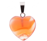 Carnelian Heart pendant natural stone 20 mm, Teach us here and now