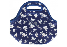 Albi Original Thermal Snack Bag Blue Flower keeps food hot/cold longer 30 x 27 x 18 cm