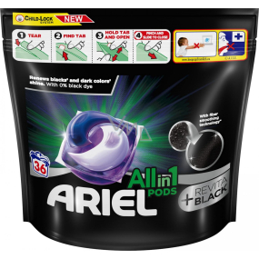 Ariel All in1 Pods Revitablack gel capsules for black and dark laundry 36 pieces 766,8 g