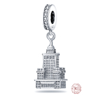 Charm Sterling silver 925 Poland Palace of Culture and Science, travel bracelet pendant