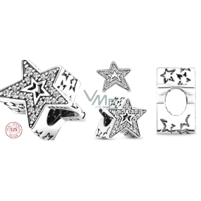 Charm Sterling silver 925 Asymmetrical star bead on bracelet universe