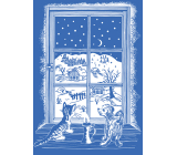 Arch Christmas sticker, window film without adhesive Snow outside the window 35 x 25 cm