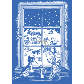 Arch Christmas sticker, window film without adhesive Snow outside the window 35 x 25 cm