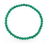 Agate green bracelet elastic natural stone, ball 4 mm / 19 cm, symbolizes the element earth