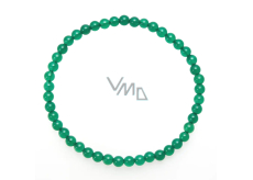 Agate green bracelet elastic natural stone, ball 4 mm / 19 cm, symbolizes the element earth