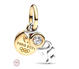 Charm Sterling silver 925 Paris 2in1 2024 Olympics, pendant on bracelet sport